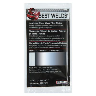 Best Welds Glass Silver Mirror Filter Plate, Silver/12, 2 in x 4.25 in, Glass, 932-115-12