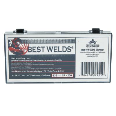 Best Welds Glass Magnifier Plate, 2 in x 4.25 in, 2.5 Diopter, Clear, 932-145-250
