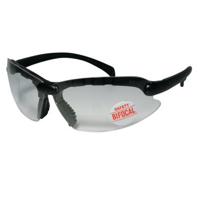 ORS Nasco Contemporary Bifocal Safety Glasses, 2.0 Diopter, Clear Polycarbonate Lens/Tint, Black Frame, CC200