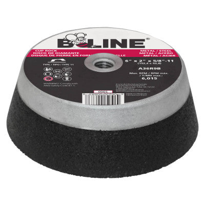 B-Line Straight Resinoid Wheel, 10 in dia, 1 in Thick, 1-1/4 in Arbor, Coarse Grit, 10114C