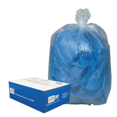 WEBSTER INDUSTRIES Clear Low-Density Can Liners, 7-10gal, .6mil, 24 x 23, Clear, 242315C