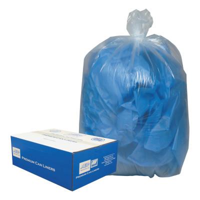 WEBSTER INDUSTRIES Clear Low-Density Can Liners, 55-60gal, .9 Mil, 38 x 58, Clear, 385822C