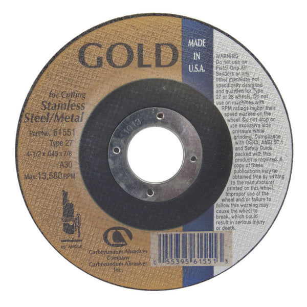 Carborundum GoldCut Aluminum Oxide Cutting Wheel - AMMC