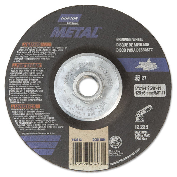 Norton Metal 5" Depressed Center Wheel (Box of 10) - AMMC