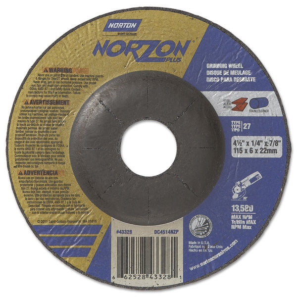 Norton NorZon Plus Depressed Center 5" Wheel (Box of 10) - AMMC