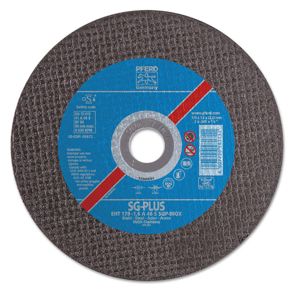 PFERD Type 1 SGP-INOX Flat 4-1/2" Cut-Off Wheel - AMMC
