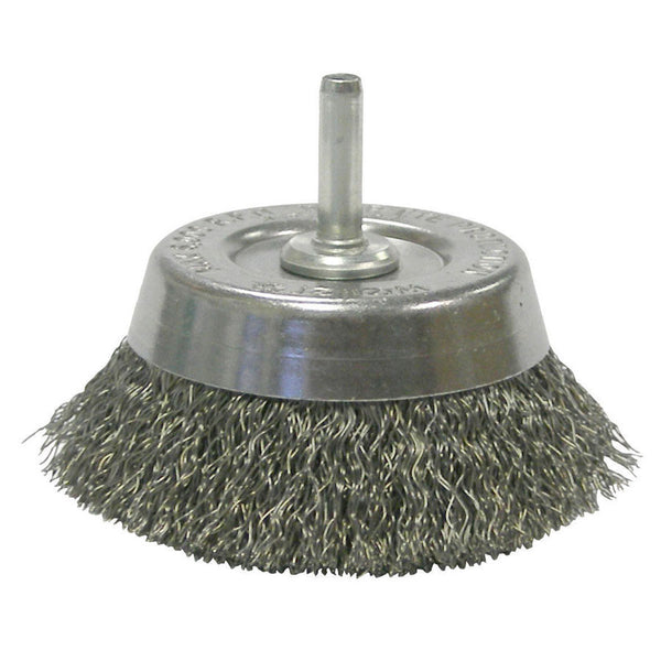 Weiler Stem-Mounted Crimped Steel Wire 2-3/4" Cup Brush - AMMC