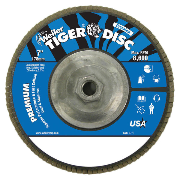 Weiler Tiger Disc Angled Style 7" Flap Discs - AMMC
