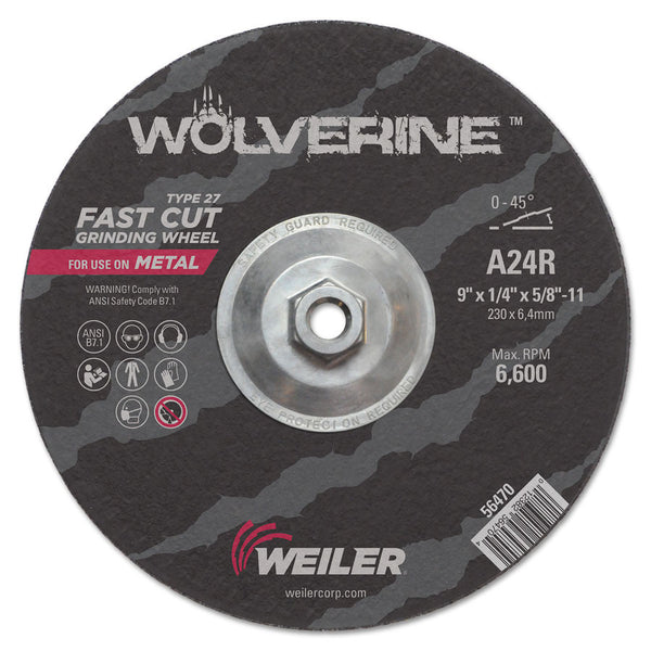 Weiler Wolverine 9" Grinding Wheel - AMMC